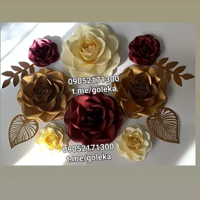 ایده هایی برای تزیین دیوار با گل های کاغذی