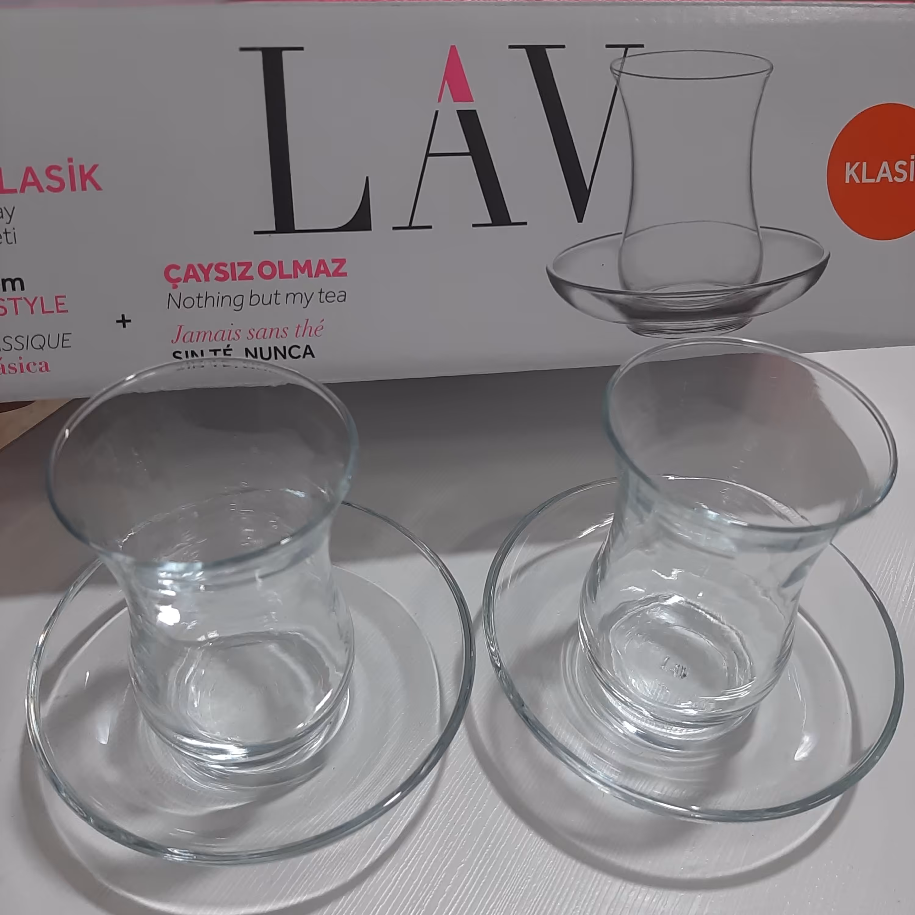 استکان نعلبکی کمرباریک ترک . 12پارچه