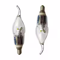 لامپ لوستر LED  اشکی 3وات ZFR  با بدنه نقره ای پایه E14 بسته 2 عددی