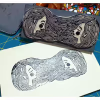 مهر  لینو حرفه ای دستساز طرح دختر 