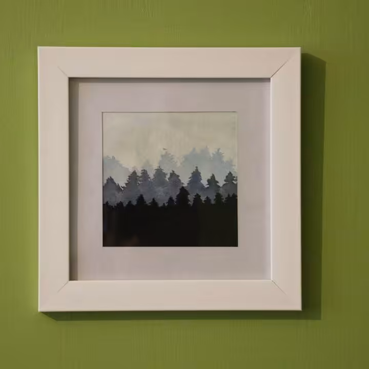 قاب آبرنگ طرح کاج