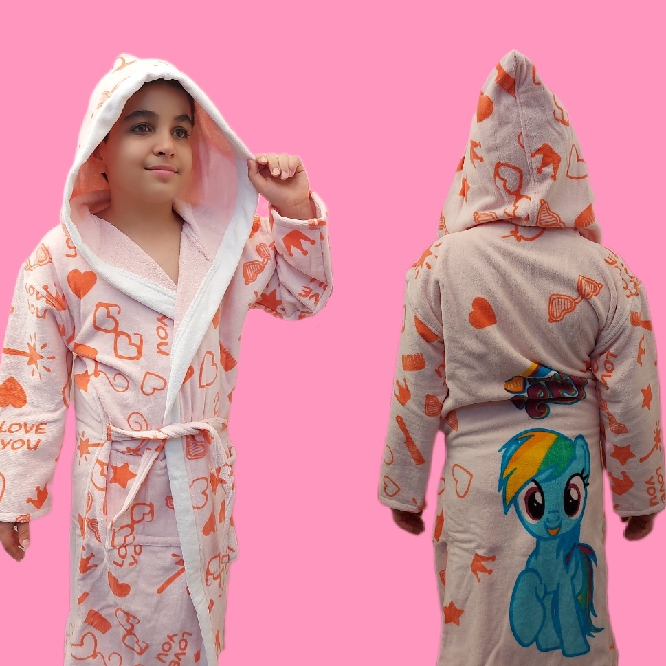 حوله تن پوش کودک سایز 100 طرح پونی کوچولو نفیس تبریز