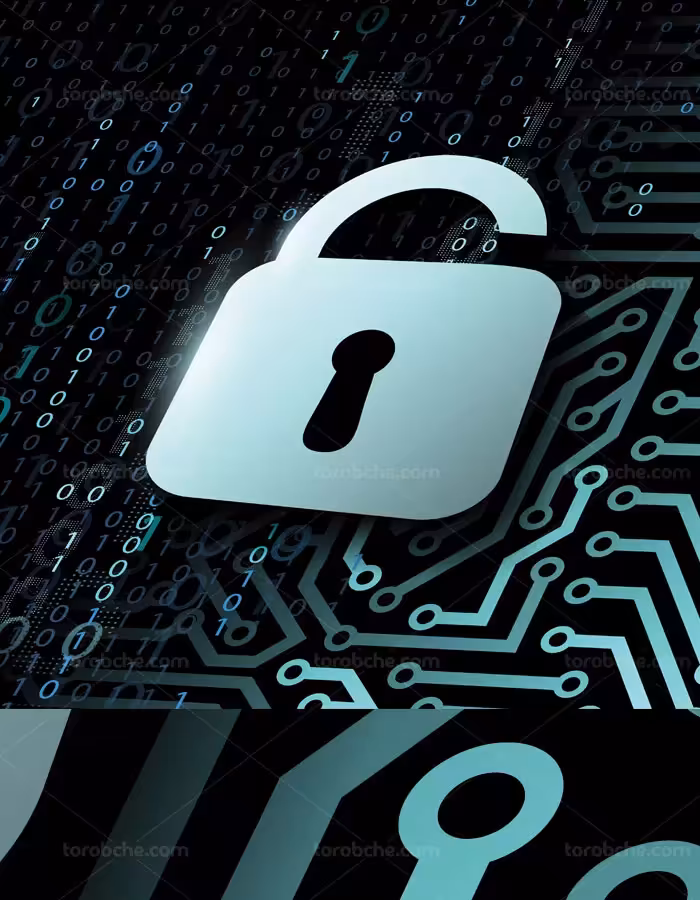 وکتور طرح قفل امنیتی دیجیتال | گرافیک با طعم تربچه