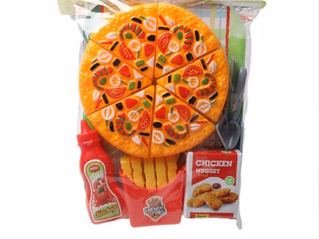 ست پیتزا برشی  با سیب زمینی سرخ کرده