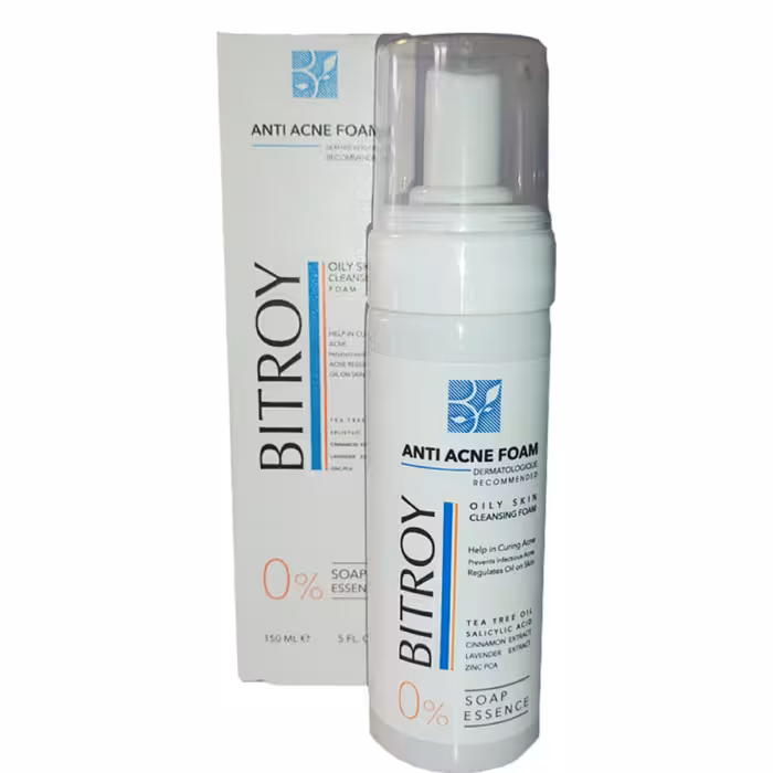 فوم شستشو صورت بیتروی مناسب پوست چرب (فوم پوست چرب بیتروی)مدل anti acne حجم 150 میلی لیتر
