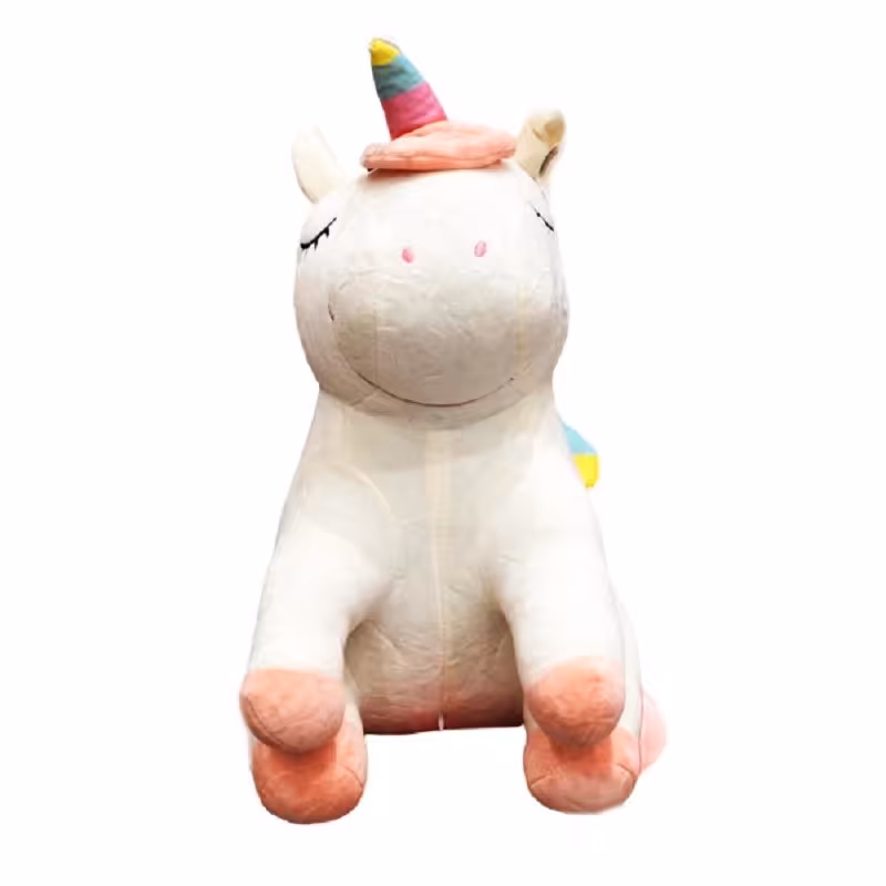 عروسک پولیشی یونی کورن مدل نشسته ارتفاع 45 سانتی متر