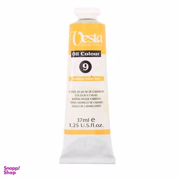 رنگ روغن وستا (Vesta) مدل Cadmium Yelloe Hue 9 حجم 37 میلی لیتر