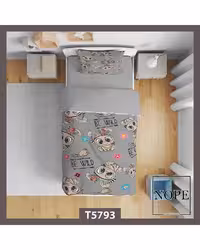 سرویس لحاف روتختی کودک یک نفره 5 تکه نوپه هوم Nopehome طرح خرگوش فانتزی کد T5793