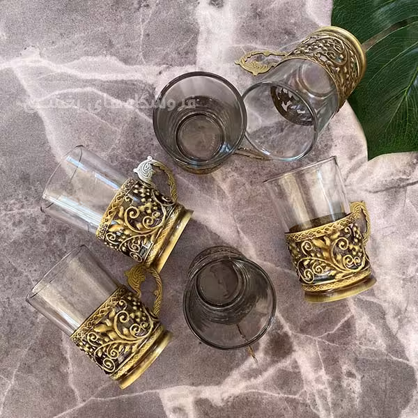 سرویس چای خوری زمرد آنتیک 6 عددی