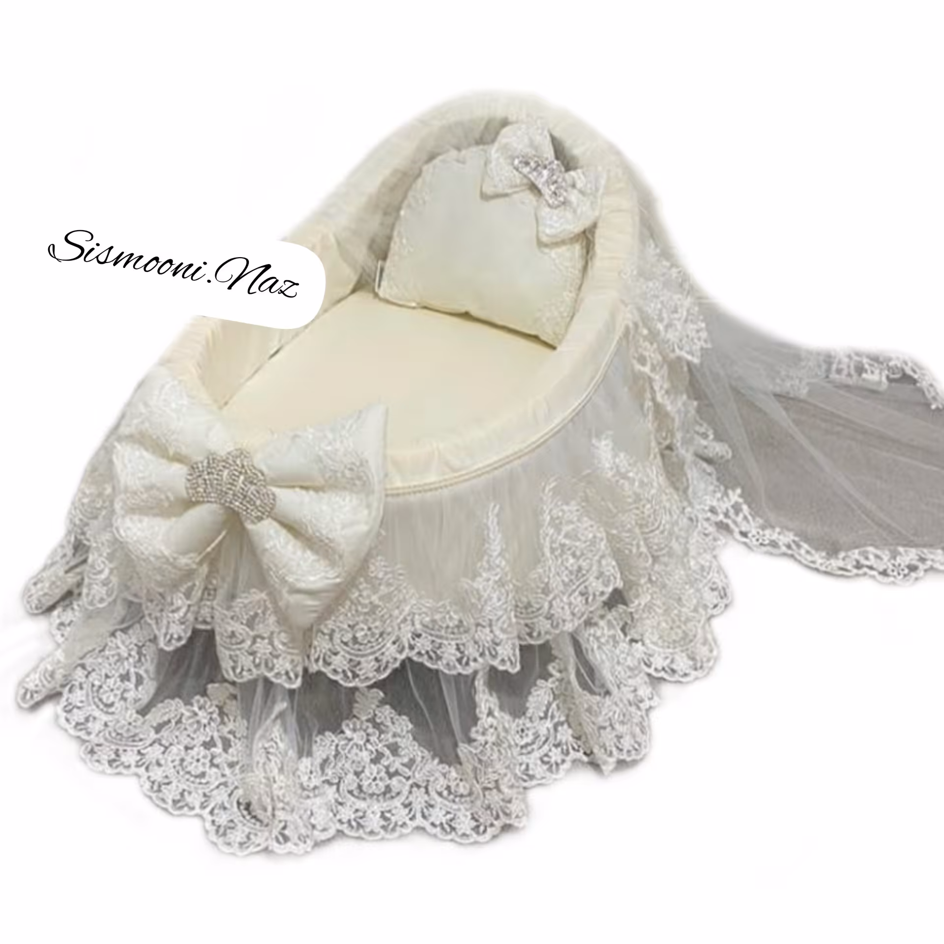 کریر نوزاد  گهواره ای پرنسسی حصیری(ارسال با تیپاکس)