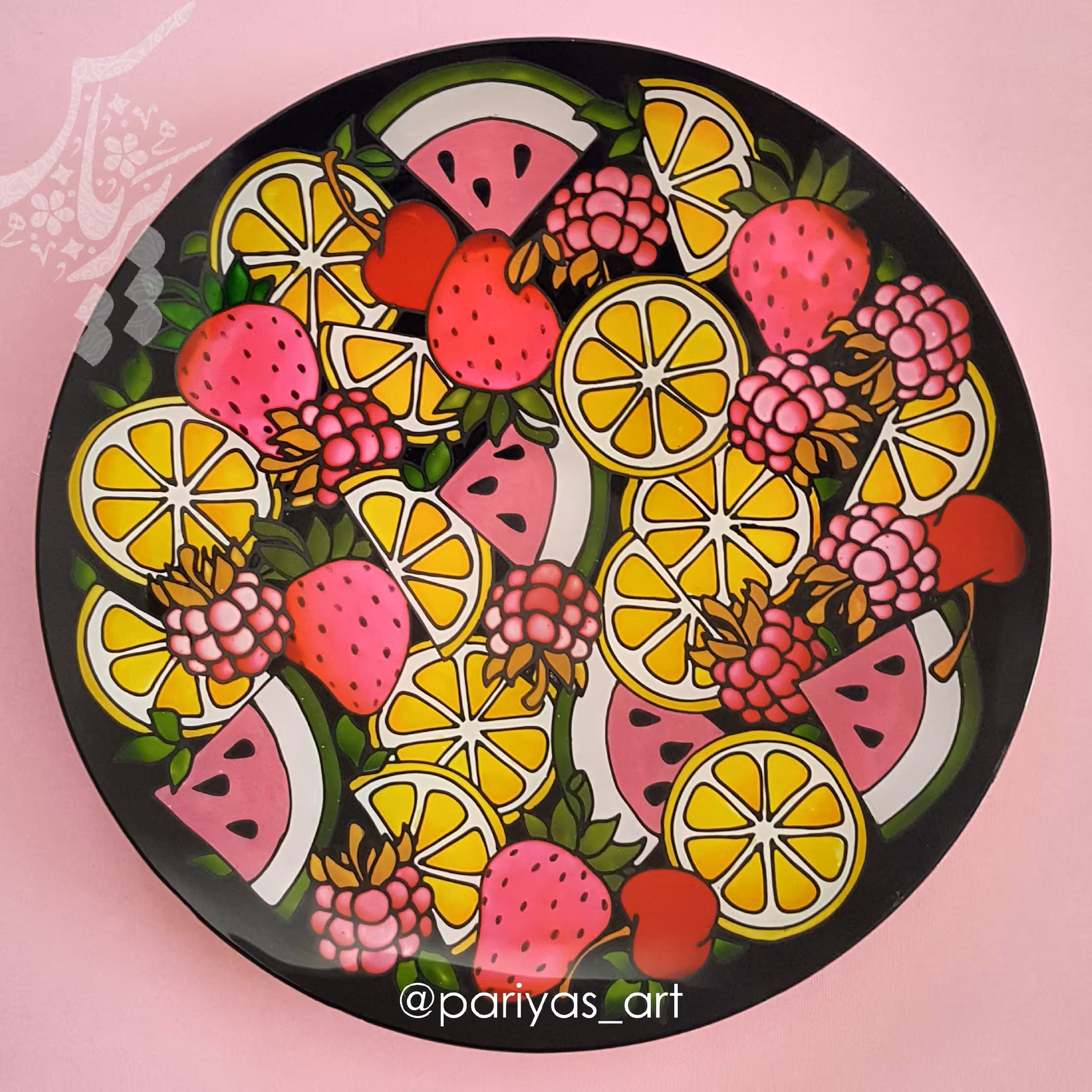 دیوارکوب شیشه ای طرح میوه ای سایز 30 سانتی