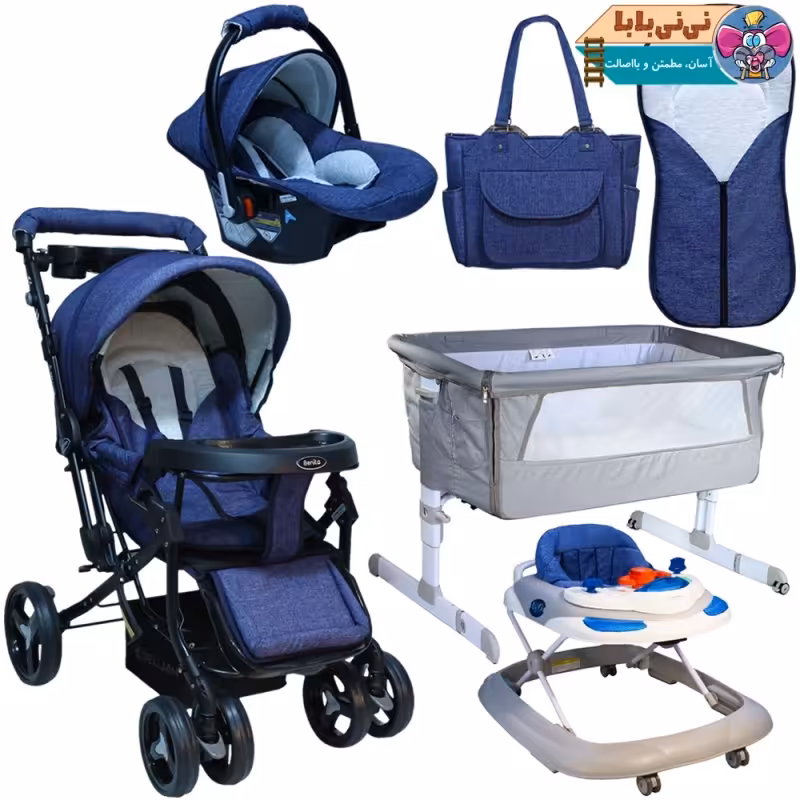 ست 6تکه کالسکه دلیجان طرح baby4life کد S204
