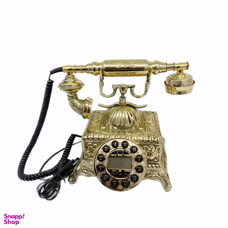 تلفن برنجی طرح کلاسیک مدل مربع کد 900253