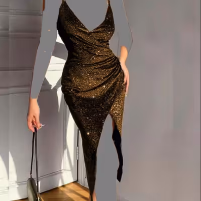 لباس مجلسی بلند لمه شنی استردار وارداتی کد 20692