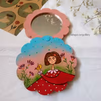 آینه جیبی نقاشی شده دالبری دردار طرح زندگی