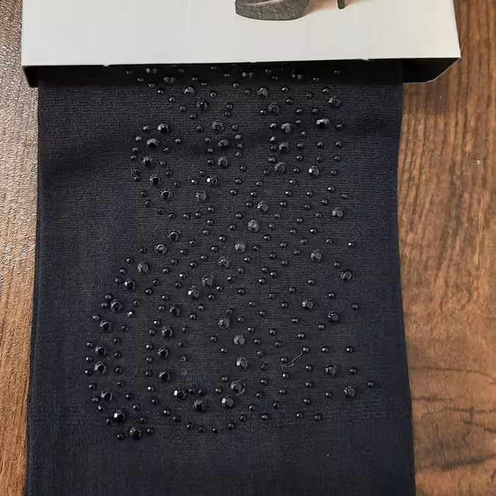  جوراب پنتی نگین دار 6 جفتدرجه 1 با نخ اعلا  نگین کریستالی