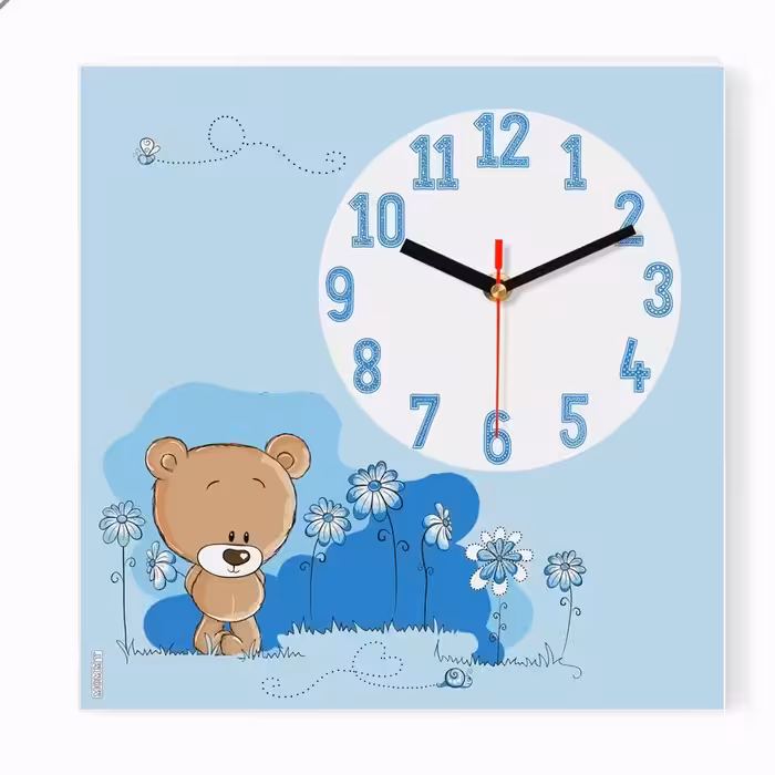 ساعت دیوازی اتاق کودک طرح خرس و زنبور کد 8734
