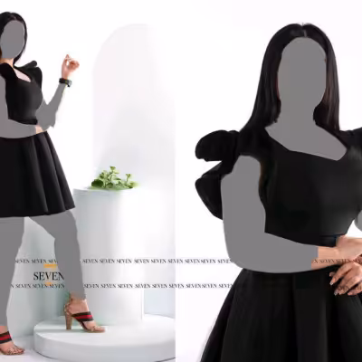 پیراهن مهمانی زنانه ساندویچی مدل ساره