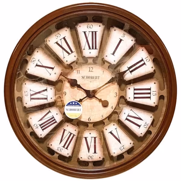 ساعت دیواری چوبی کوین 60 سانت مدل 401