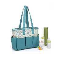 ساک لوازم 2تکه برند کالرلند رنگ سبز با طرح دایره | Colorland Diaper Bag