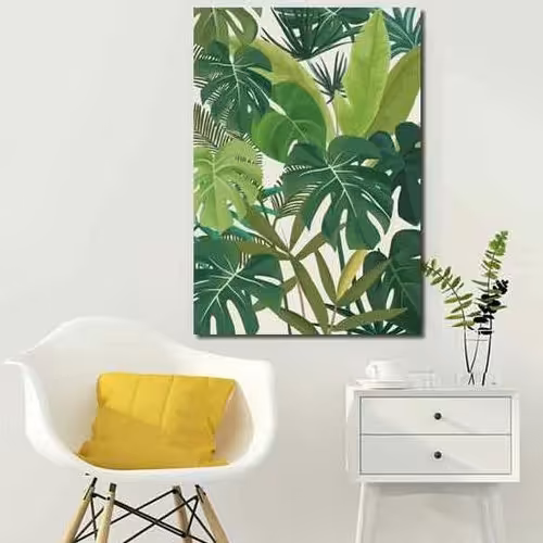 تابلو نقاشی برگ انجیری برگ سبز گل و گیاه خانه سبز رویش جوانه