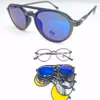 عینک طبی با 5 کاور آفتابی کد489