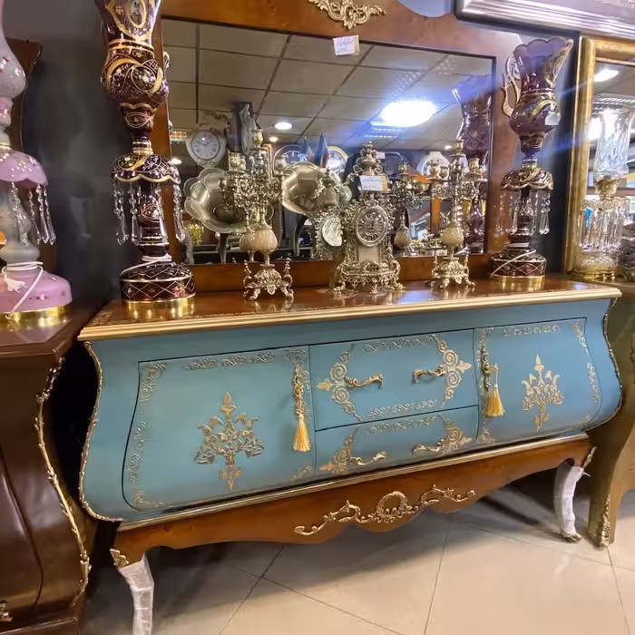 اینه کنسول پایه بلند خمره ای