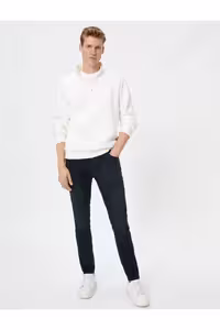 شلوار جین آبی مردانه Skinny Fit Michael Jean Koton