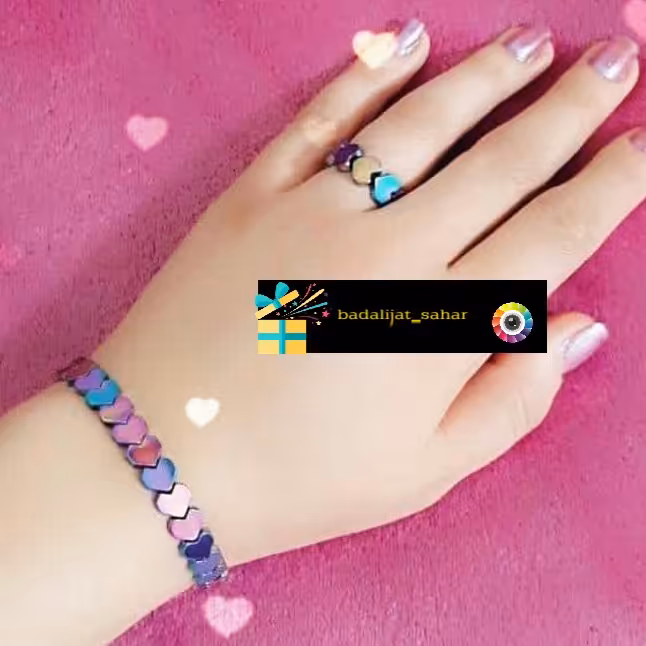 دستبند وانگشتر  _بدلیجات_دستبند حدید قلب101