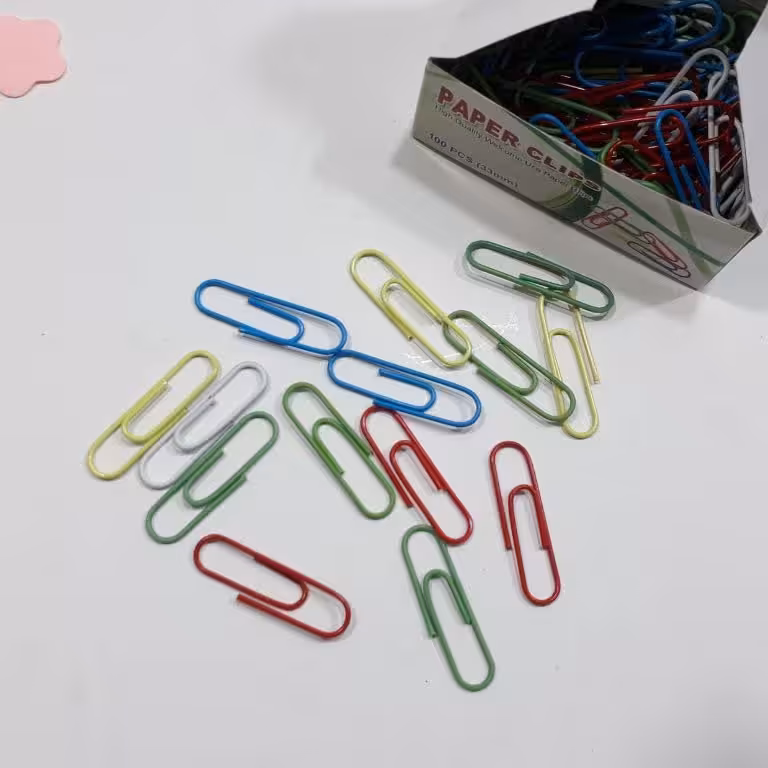 گیره کاغذ رنگی کلیپسی بسته 100عددی