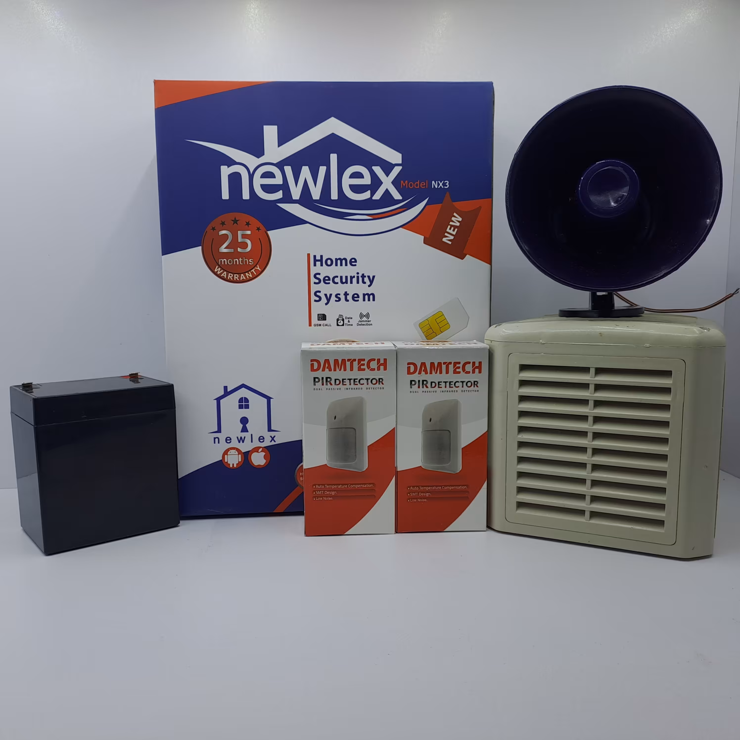 پک دزدگیر  سیم کارتی نیولکس به همراه چشمی دوعدد چشمی سیمی دام تک کد 3006