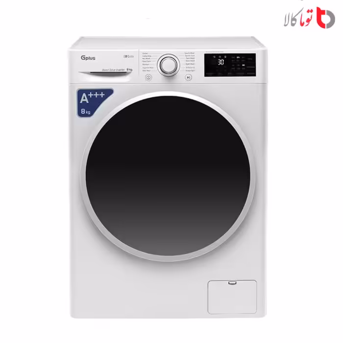 ماشین لباسشویی جی پلاس 8 کیلویی مدل GWM-L808 سفید گارانتی گلدیران