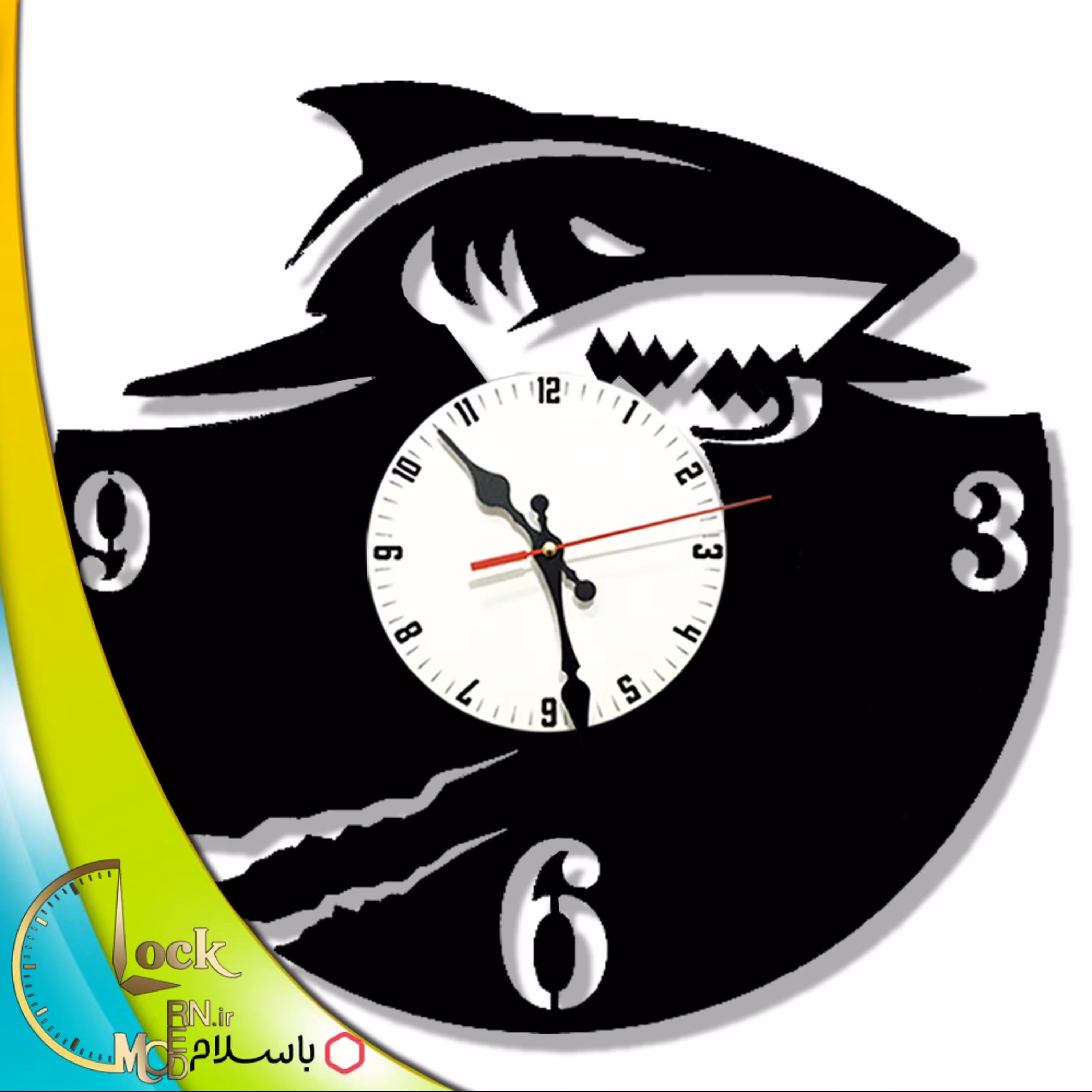 ساعت دیواری طرح کوسه کد 471 (پس کرایه)