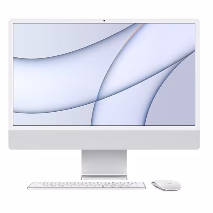 Apple iMac MGPC3 M1 chip 8-Core CPU 8-Core GPU 256GB SSD 24-inch 4.5K Retina Display Silver All in One