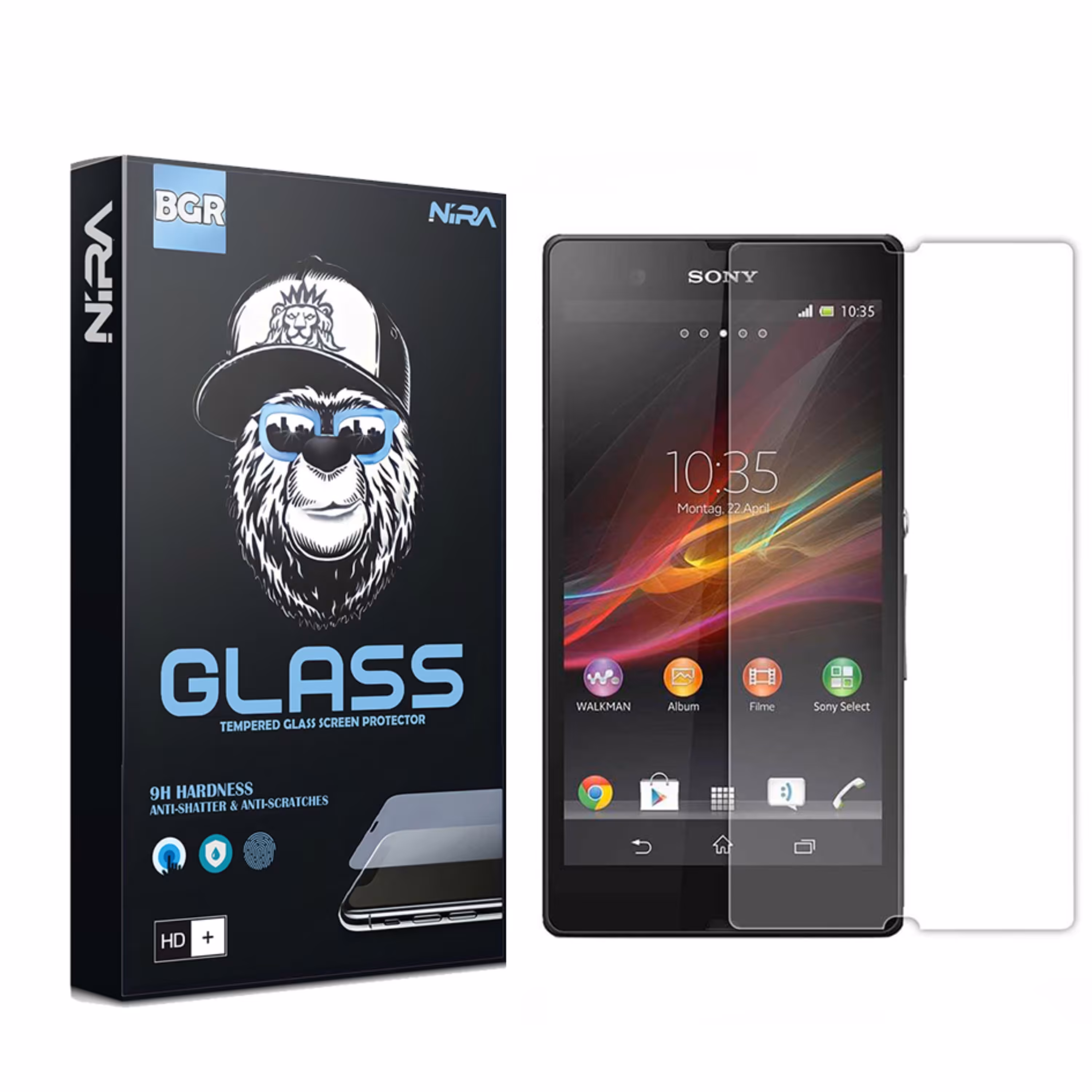 گلس شیشه ای نیرا  مناسب برای مدل سونی Z2