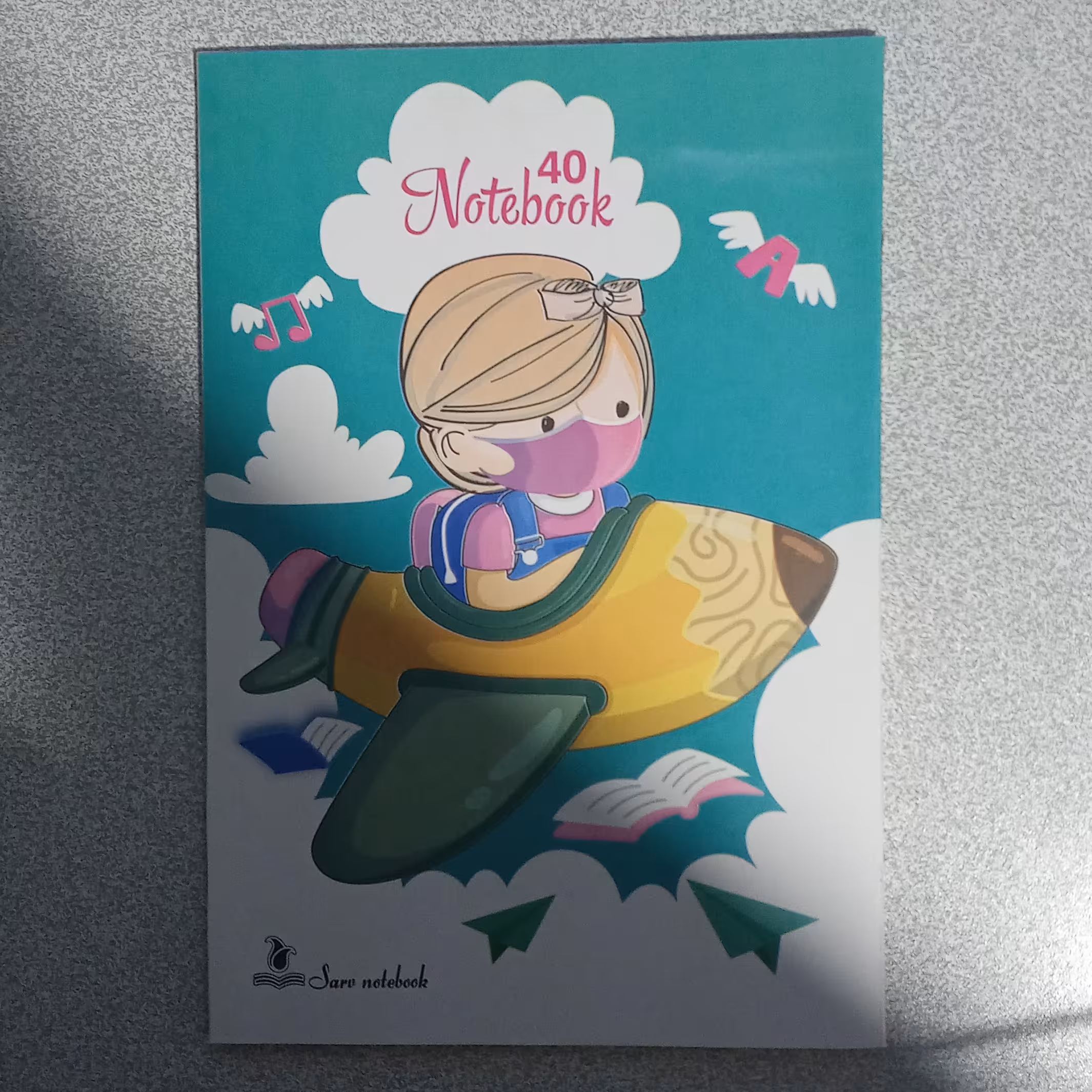 دفتر 40 برگ خط دار جلد مقوایی بسته 5 عددی