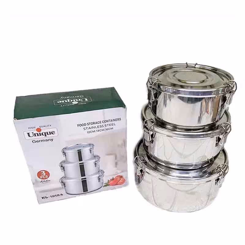 ظرف غذا استیل قفل دار 3 عددی یونیک