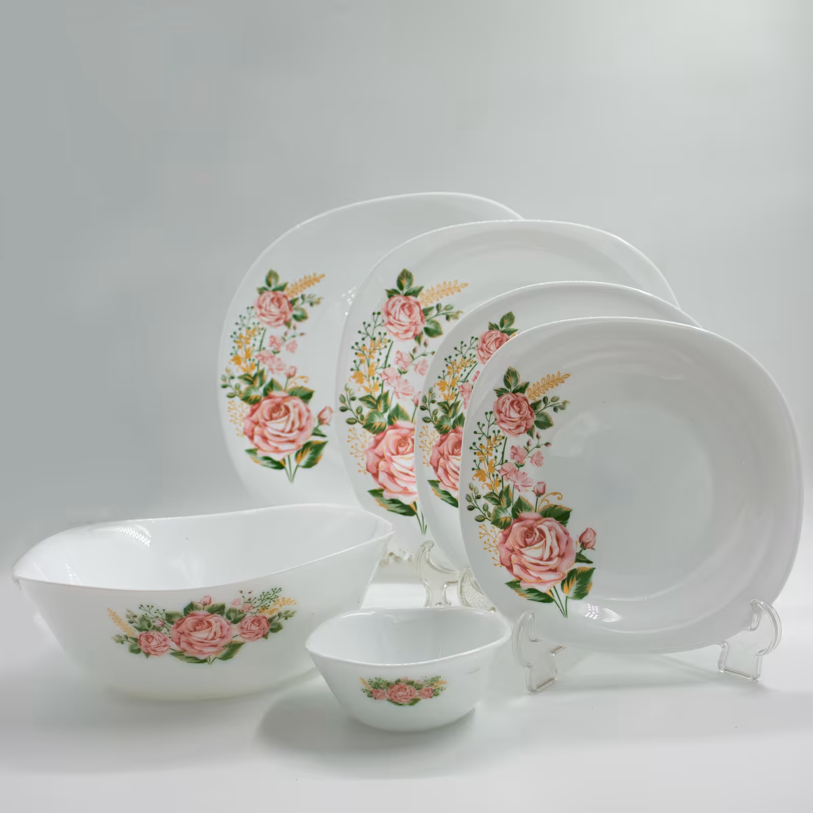 سرویس غذاخوری 26 پارچه اوپال مقصود مدل گلیدو صورتی