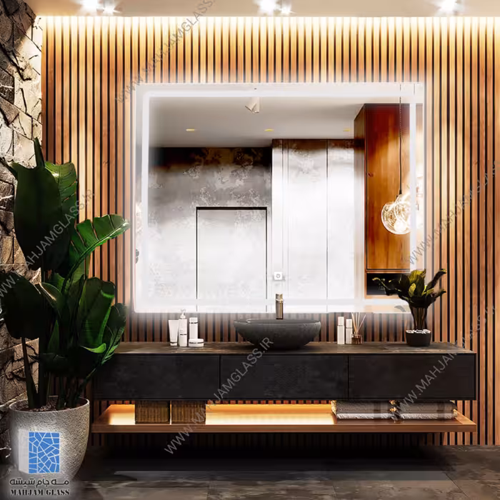 آینه بک لایت مستطیل تک تاچ کد HR10022