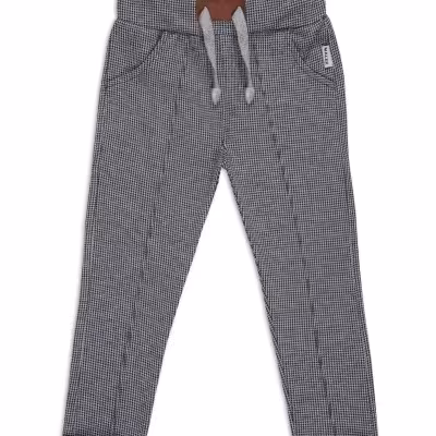 شلوارچهارخونه طوسی لگ پنبه ژاکارد دخترانه و پسرانه 2تا5 سال درpikmode