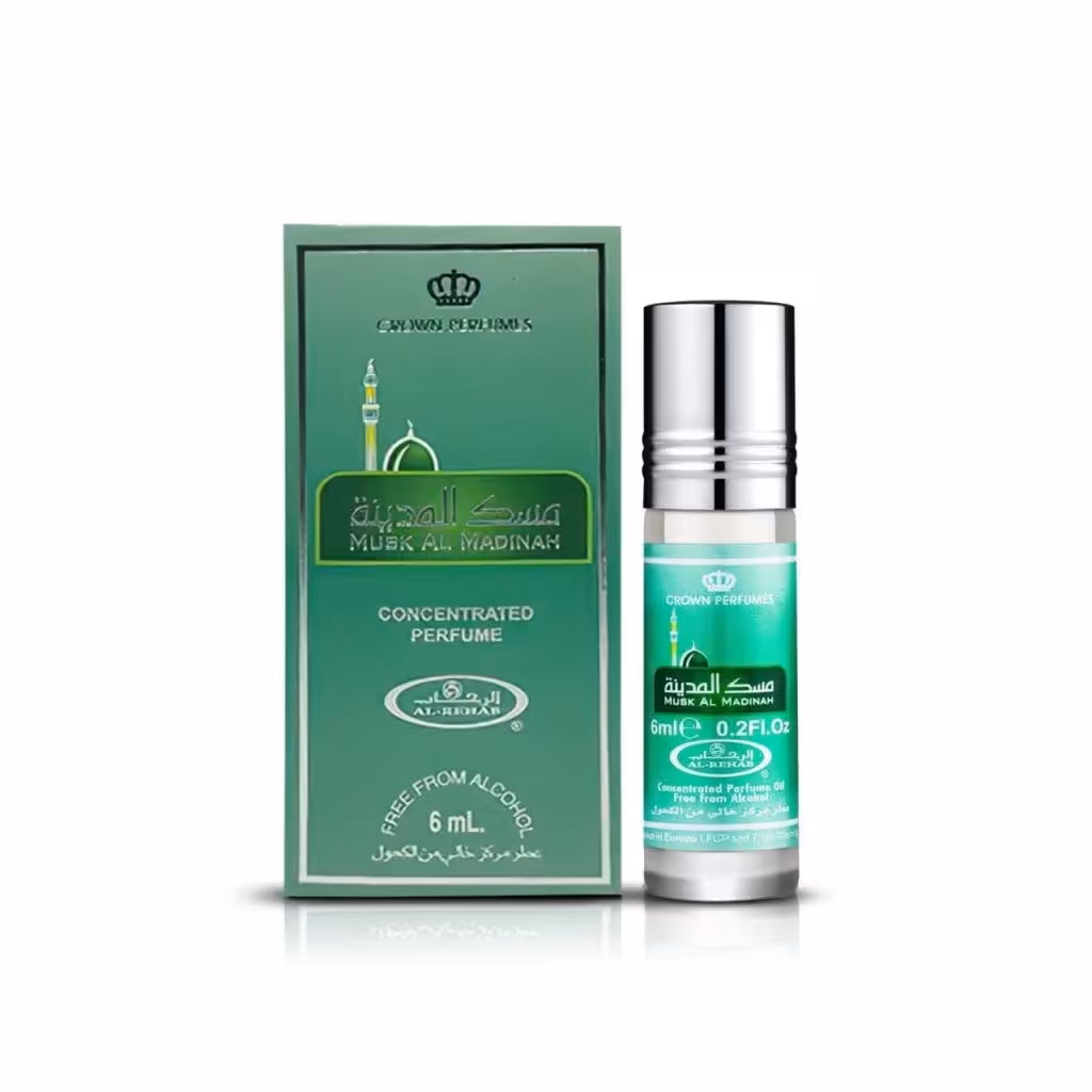 عطر روغنی جیبی مسک المدینه 6میل برند الرحاب ساخت کشور امارات