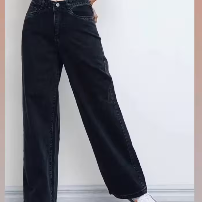 شلوار بگ و نیم بگ مشکی و زغالی کمر پشت کش قد 100و105