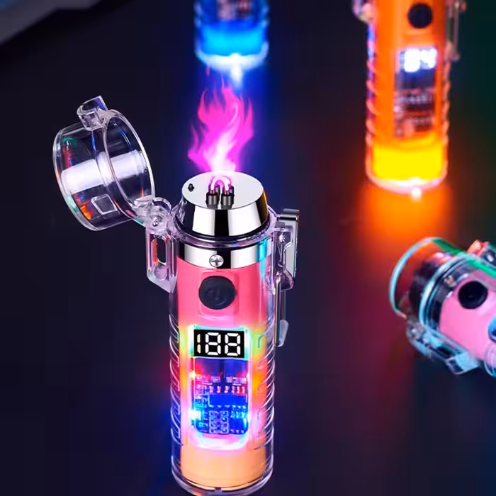 فندک پلاسمایی شارژِی ضد آب چراغ قوه دار  و ضد طوفان