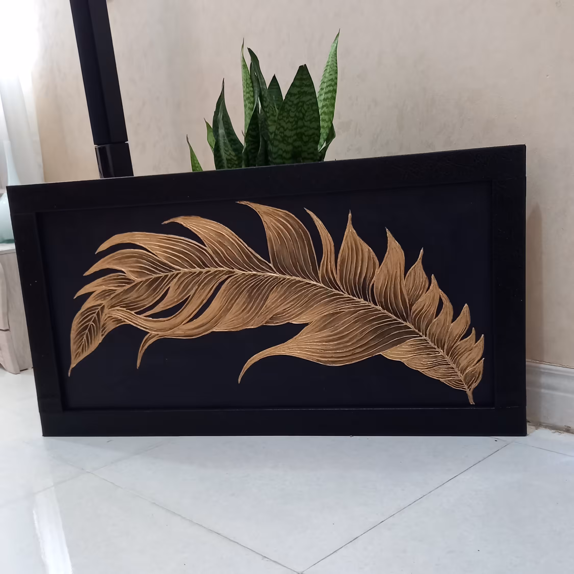 تابلو مدرن برجسته پر