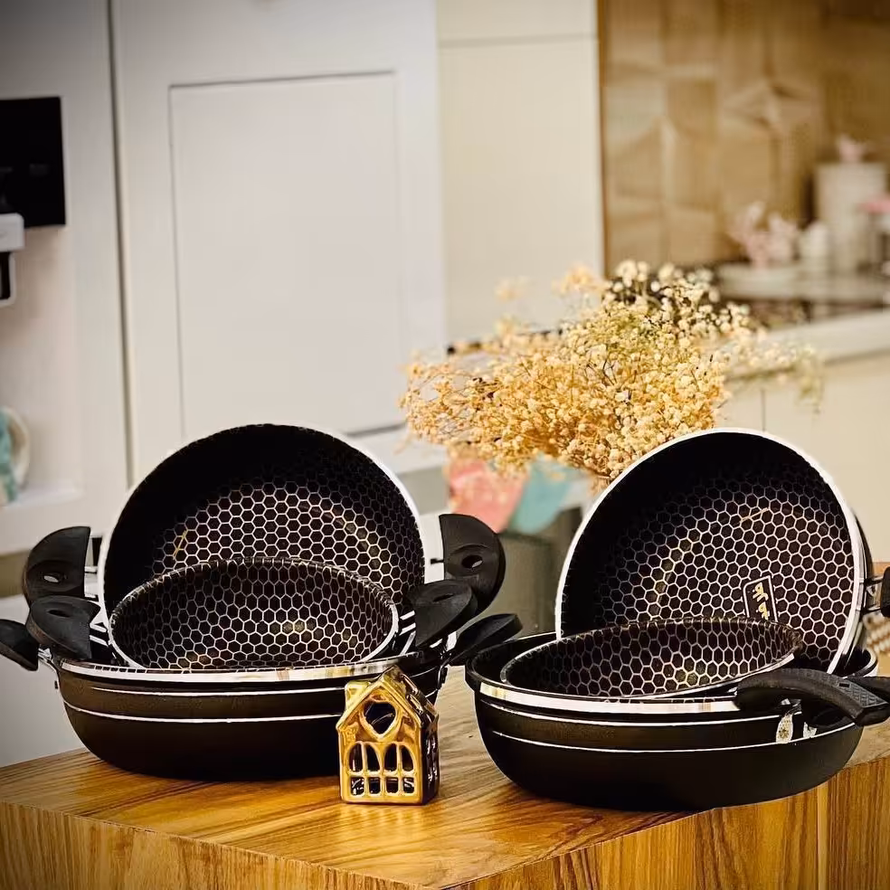 تابه گرانیت ، ست 3 عددی  طرح زنبوری