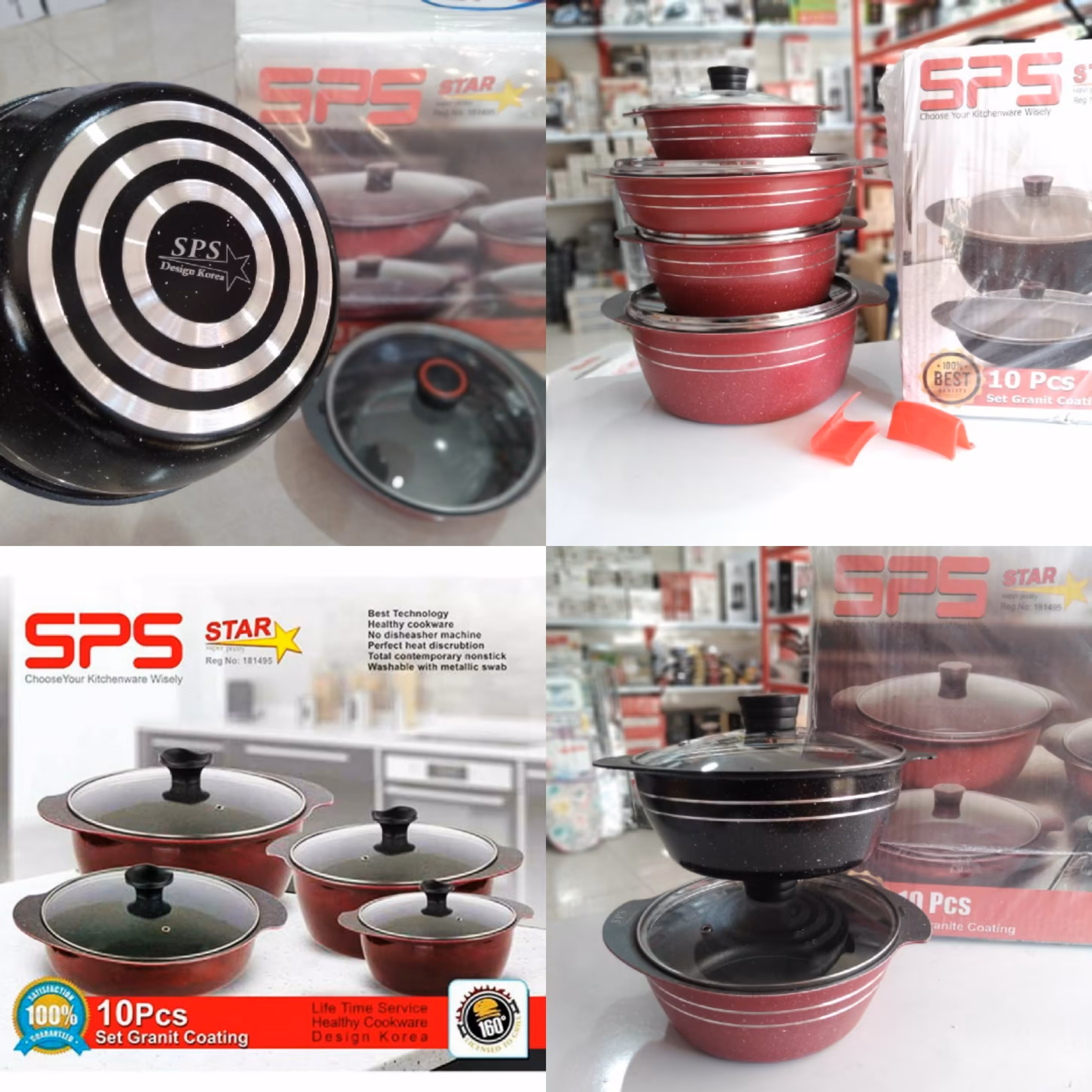 سرویس قابلمه 10 پارچه SPS خط دار لطفا قبل ثبت موجودی بگیرید 