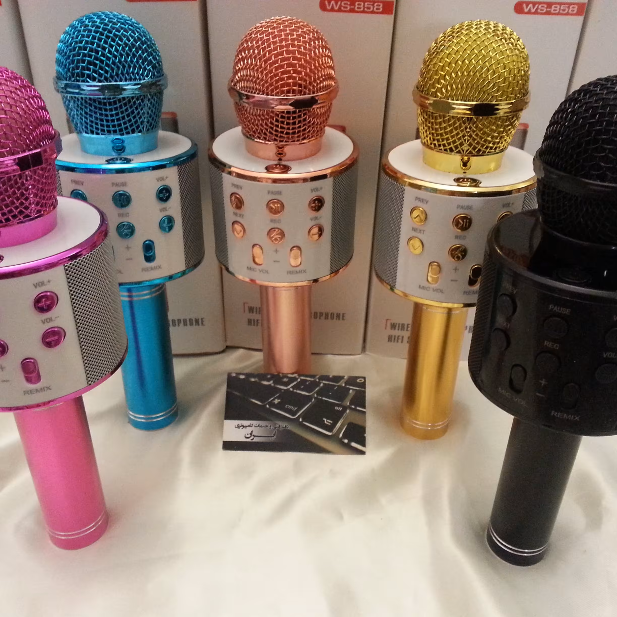 میکروفن اسپیکر دار  رابط بلوتوث شیارحافظه USb AUX رنگبندی صورتی طلایی مشکی مسی آبی سیلور