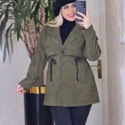 مانتو اسپرت زنانه مخمل کبریتی تینا