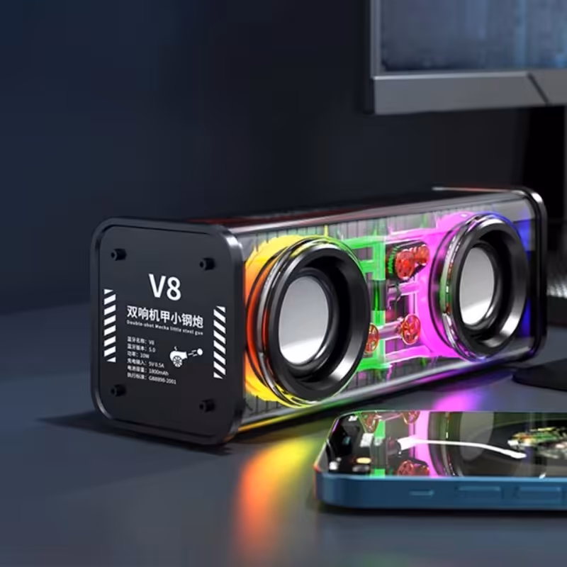 اسپیکر بلوتوث همراه با رقص نور مدل V8