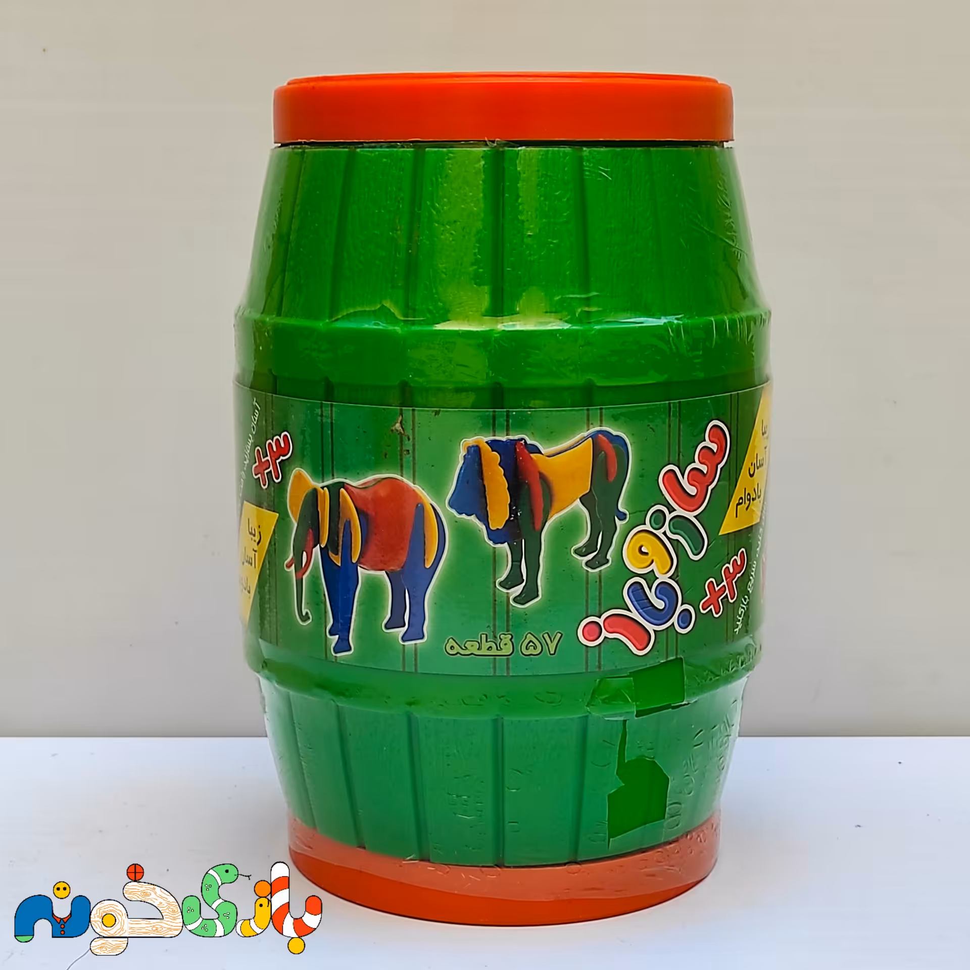 اسباب بازی ساختنی ساز و باز بشکه ای حیوانات 57 قطعه 